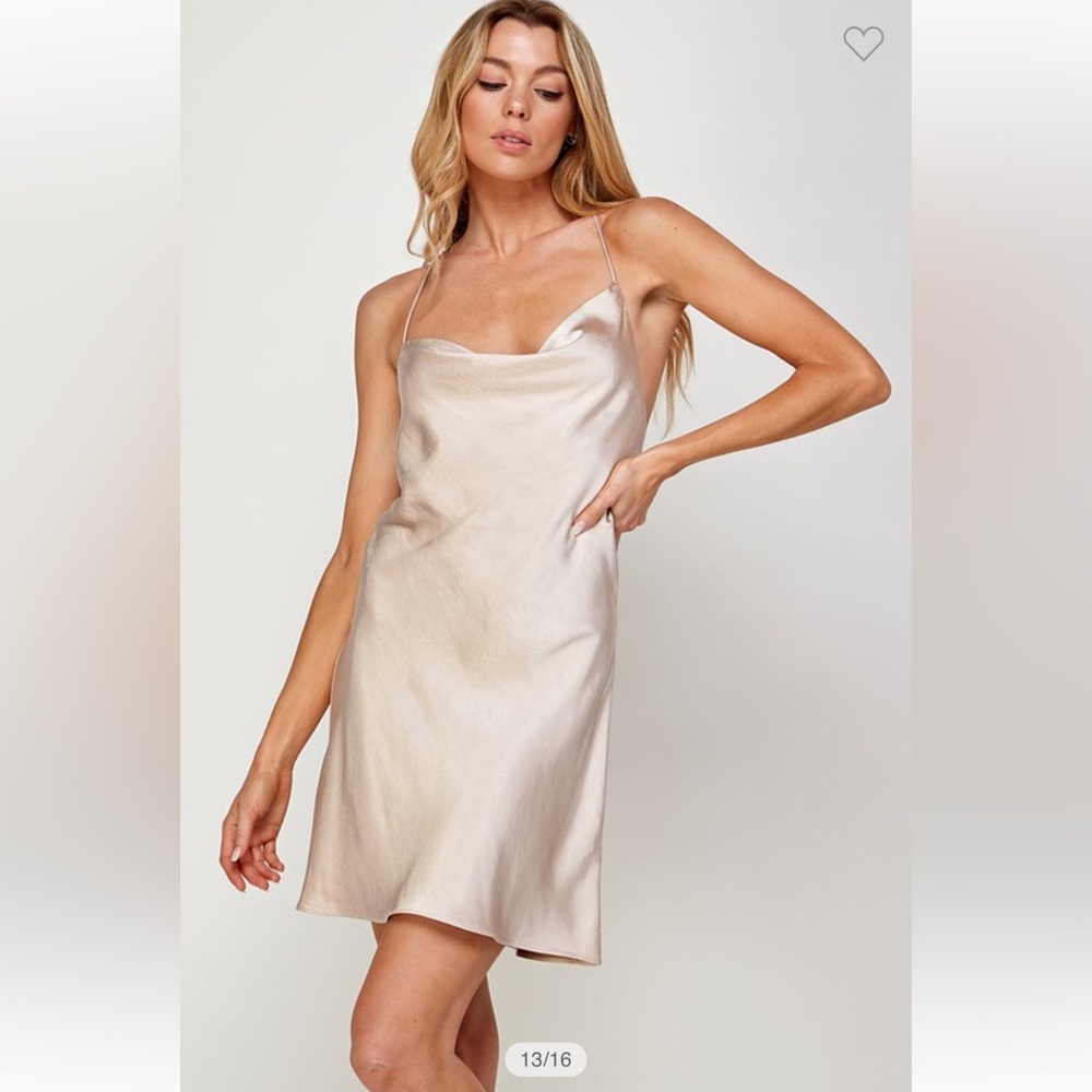 Satin Cowl Neck Slip Dress Size: Small Large